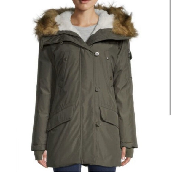 S13 New York Eskimo Parka with Faux Fur Trimmed Hood in Army Green Size S - Picture 1 of 9